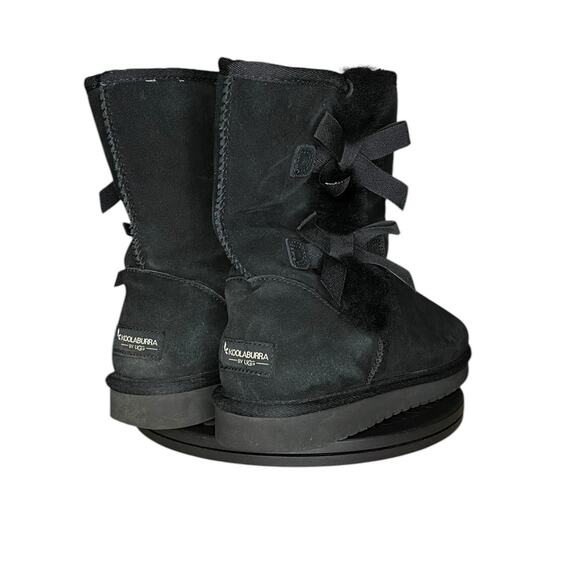 Womens Koolaburra by UGG Suede Bailey Bow Boots Size 9 Black - Picture 4 of 6